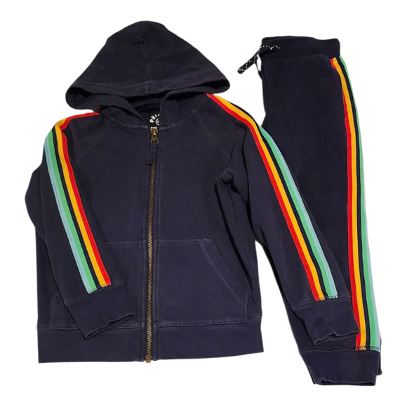 Primary Other - Primary Hoodie Jogger Sweatpants Set Rainbow Trim Stripes